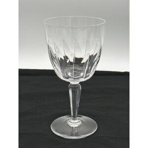 Vintage Crystal Cut Glass Wine Goblet With Hexagonal Stem Design - Elegant Colle